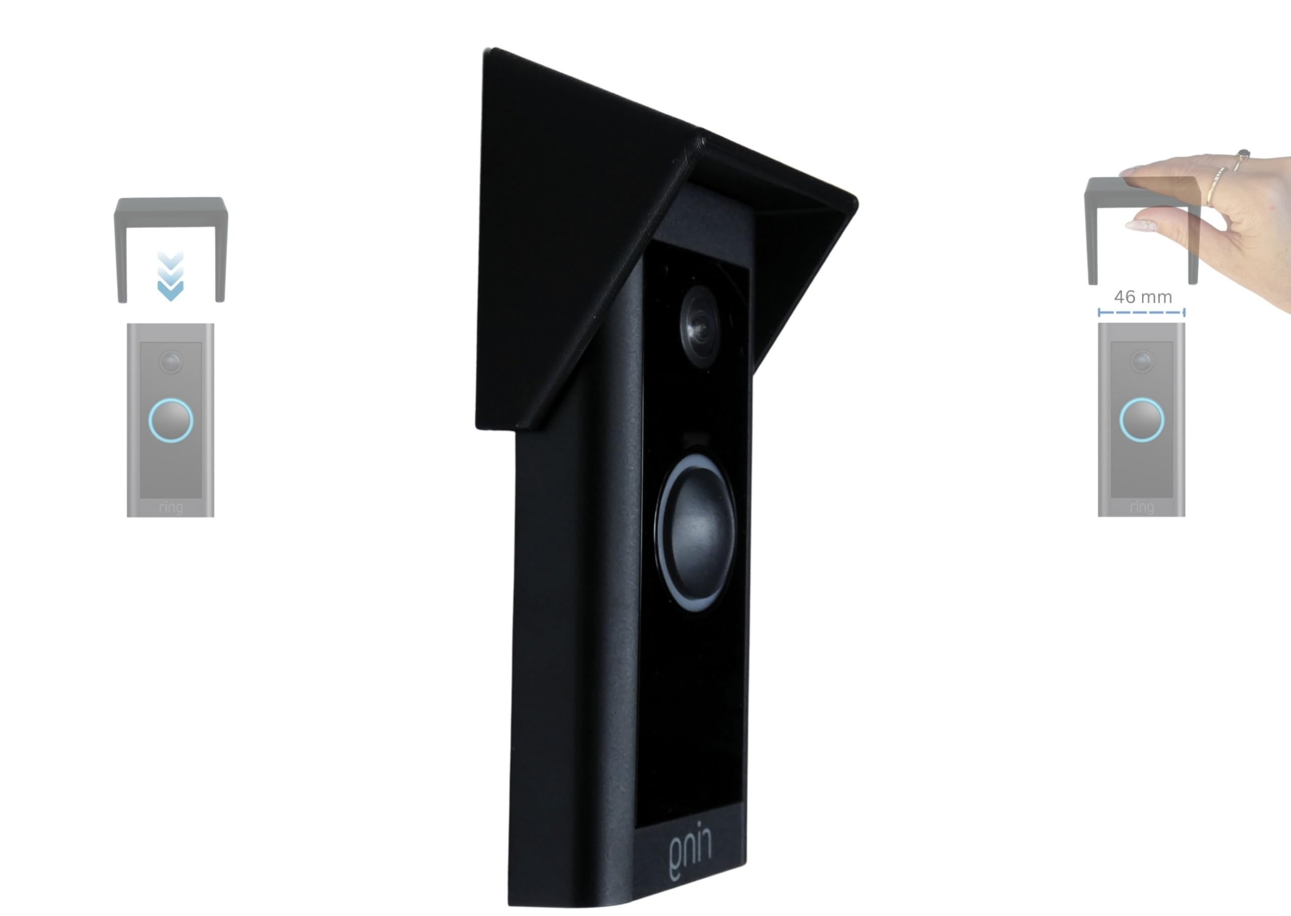 Ring Doorbell Guard Slim (46mm Width) (Black)